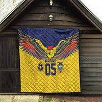 Custom Ecuador Football Quilt Andean Condor Unique Style