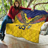 Custom Ecuador Football Quilt Andean Condor Unique Style