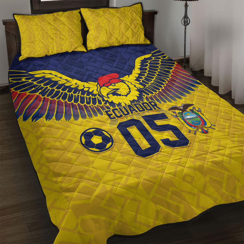 Custom Ecuador Football Quilt Bed Set Andean Condor Unique Style