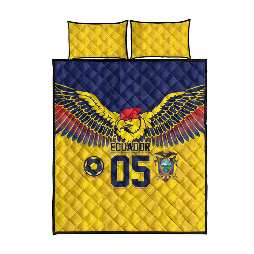 Custom Ecuador Football Quilt Bed Set Andean Condor Unique Style