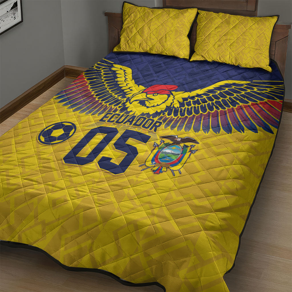 Custom Ecuador Football Quilt Bed Set Andean Condor Unique Style
