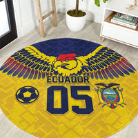Custom Ecuador Football Round Carpet Andean Condor Unique Style