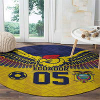 Custom Ecuador Football Round Carpet Andean Condor Unique Style