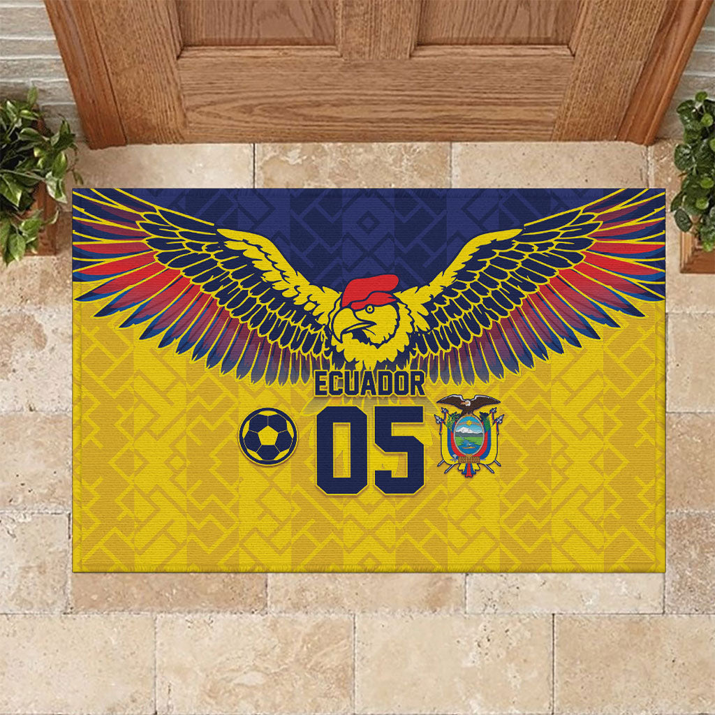 Custom Ecuador Football Rubber Doormat Andean Condor Unique Style