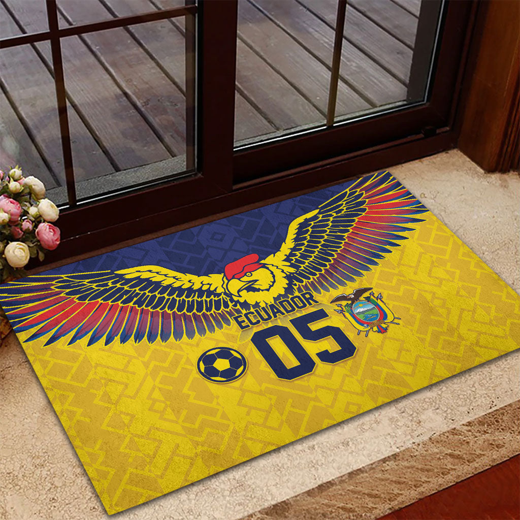 Custom Ecuador Football Rubber Doormat Andean Condor Unique Style