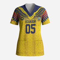 Custom Ecuador Football Scrub Top Andean Condor Unique Style