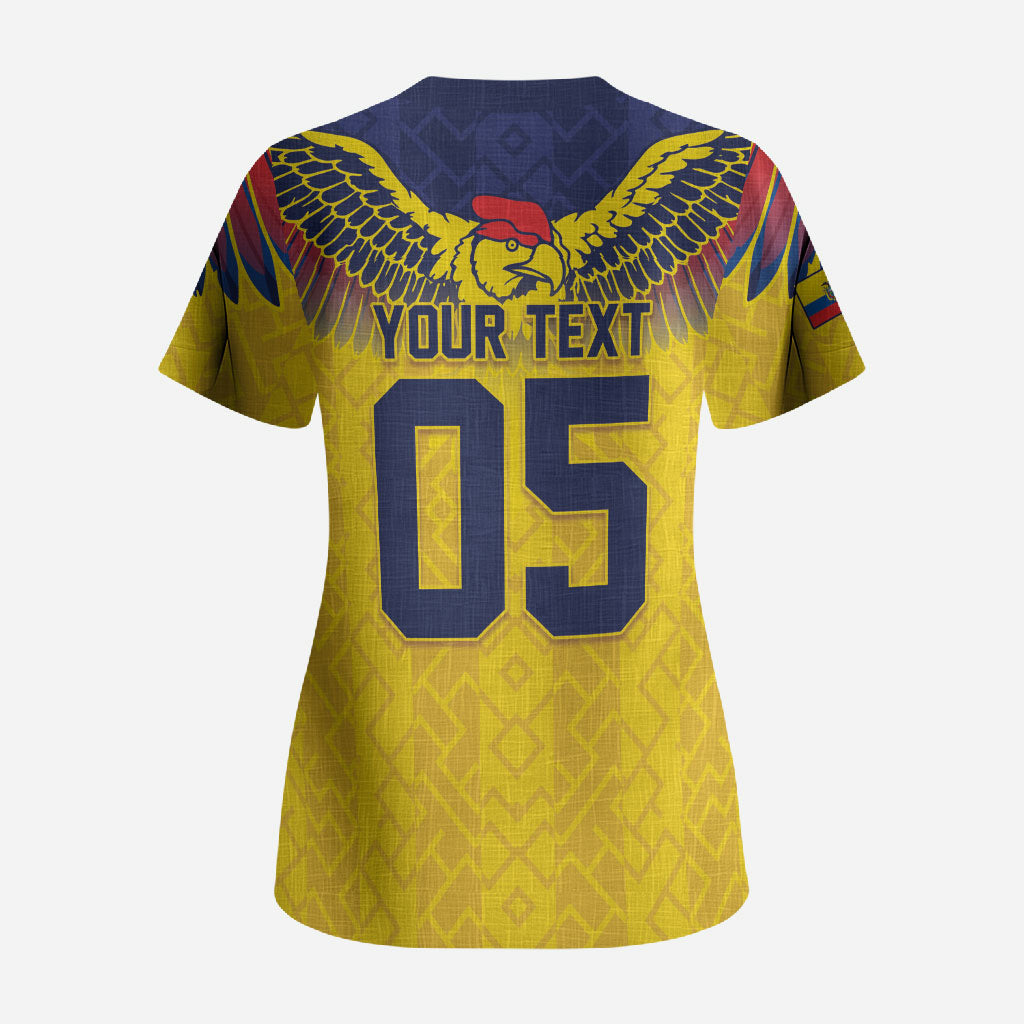 Custom Ecuador Football Scrub Top Andean Condor Unique Style