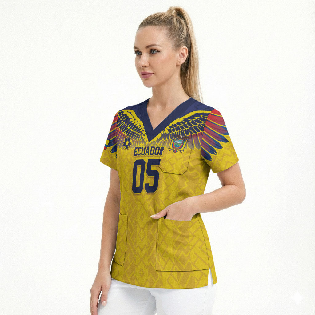 Custom Ecuador Football Scrub Top Andean Condor Unique Style
