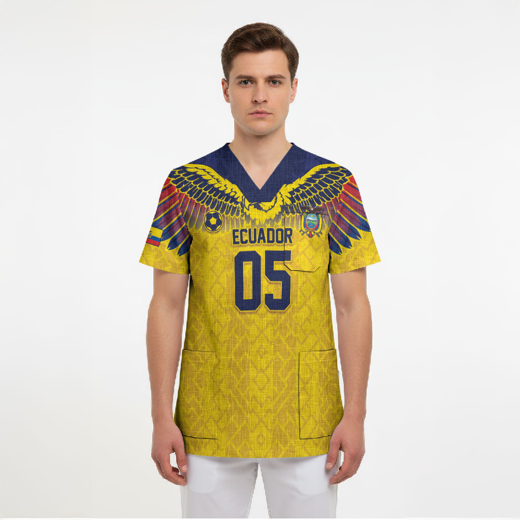 Custom Ecuador Football Scrub Top Andean Condor Unique Style