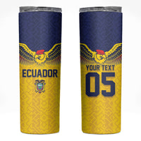 Custom Ecuador Football Skinny Tumbler Andean Condor Unique Style