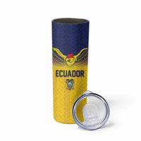 Custom Ecuador Football Skinny Tumbler Andean Condor Unique Style
