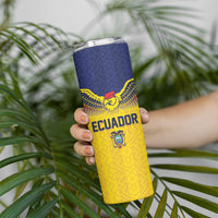 Custom Ecuador Football Skinny Tumbler Andean Condor Unique Style