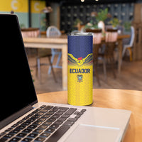 Custom Ecuador Football Skinny Tumbler Andean Condor Unique Style