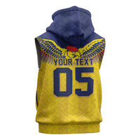 Custom Ecuador Football Sleeveless Hoodie Andean Condor Unique Style