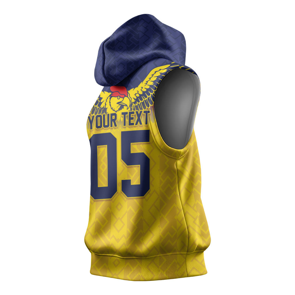 Custom Ecuador Football Sleeveless Hoodie Andean Condor Unique Style