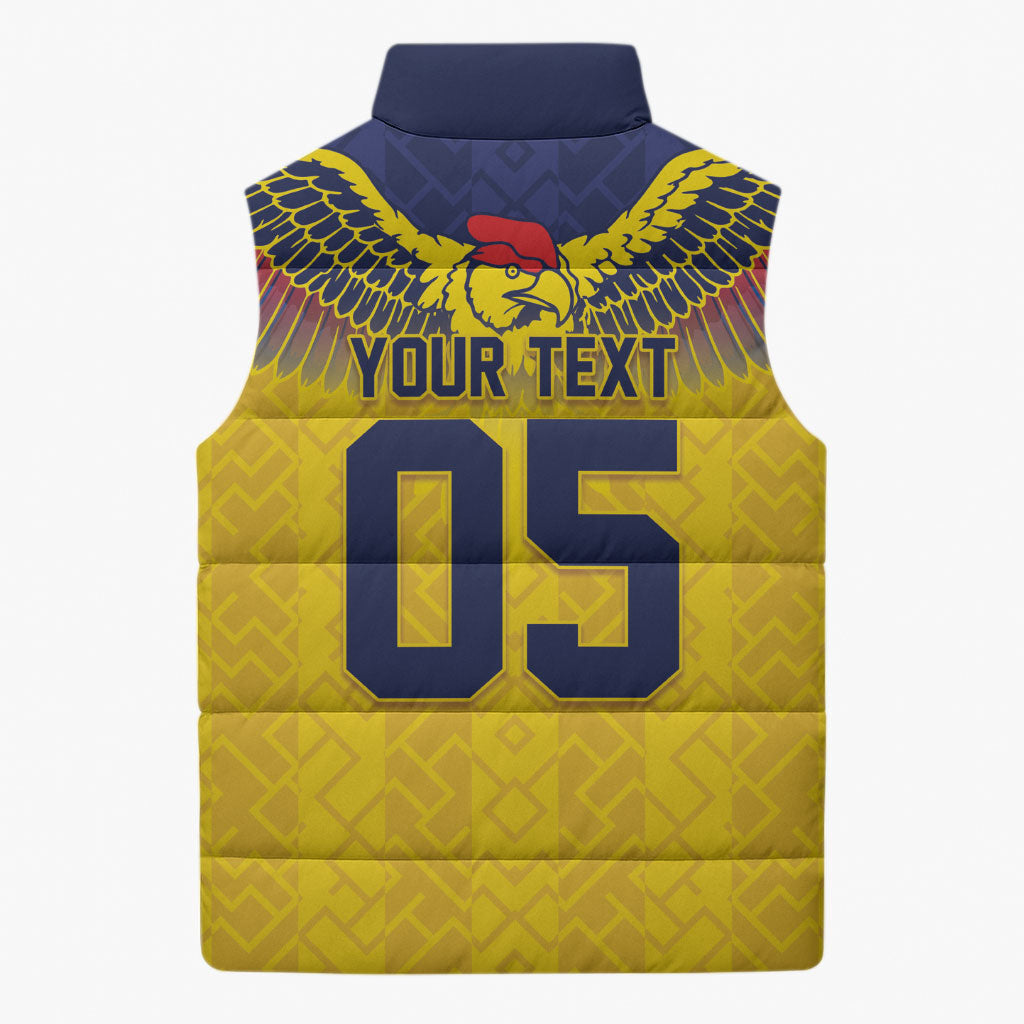 Custom Ecuador Football Sleeveless Puffer Jacket Andean Condor Unique Style
