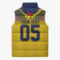 Custom Ecuador Football Sleeveless Puffer Jacket Andean Condor Unique Style