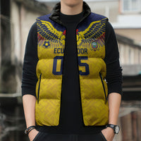 Custom Ecuador Football Sleeveless Puffer Jacket Andean Condor Unique Style