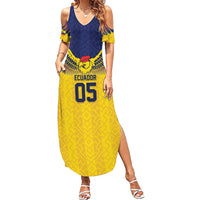 Custom Ecuador Football Summer Maxi Dress Andean Condor Unique Style