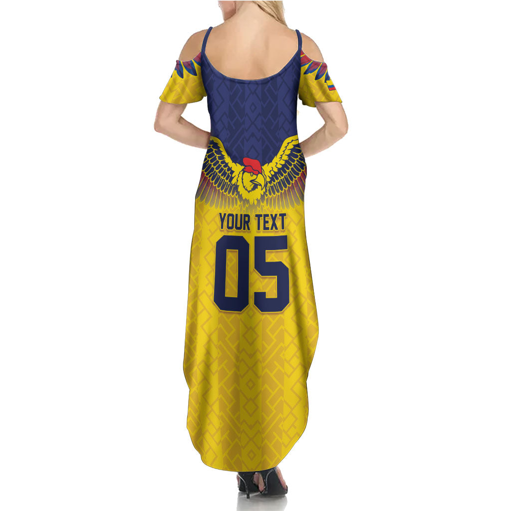 Custom Ecuador Football Summer Maxi Dress Andean Condor Unique Style