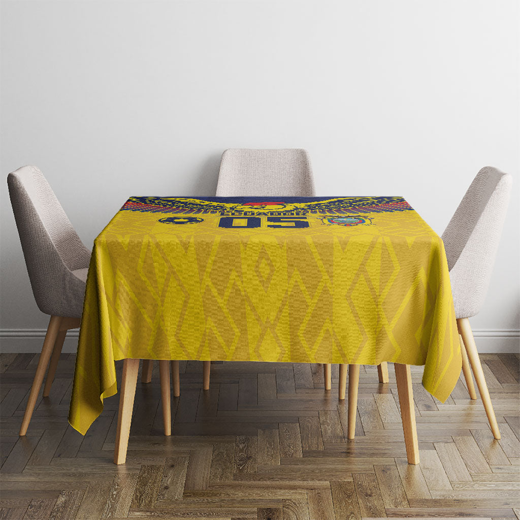 Custom Ecuador Football Tablecloth Andean Condor Unique Style