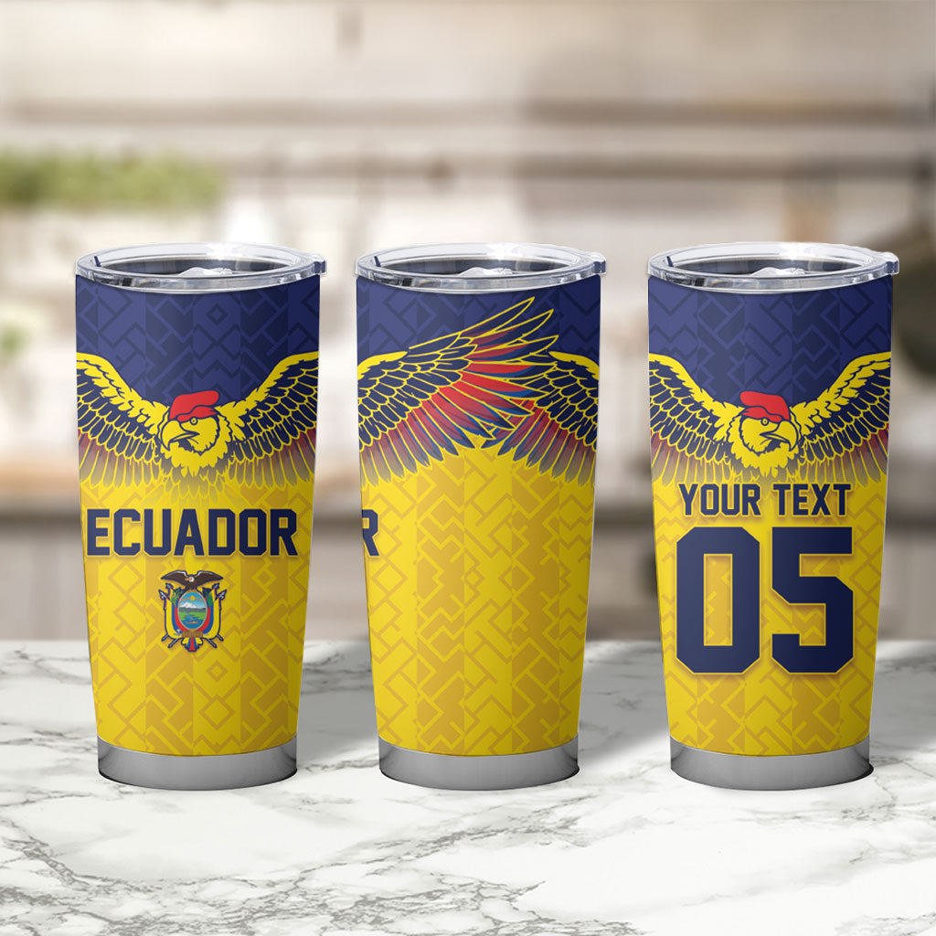 Custom Ecuador Football Tumbler Cup Andean Condor Unique Style