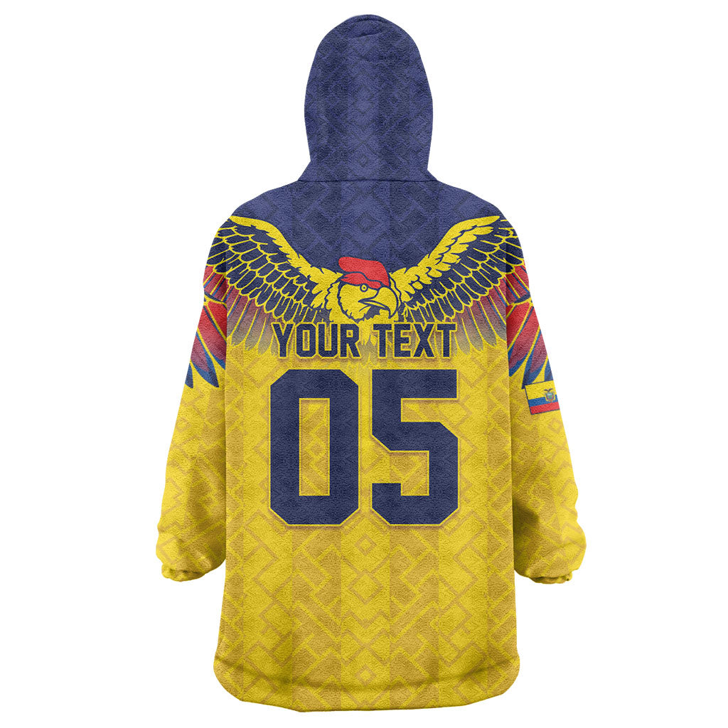 Custom Ecuador Football Wearable Blanket Hoodie Andean Condor Unique Style
