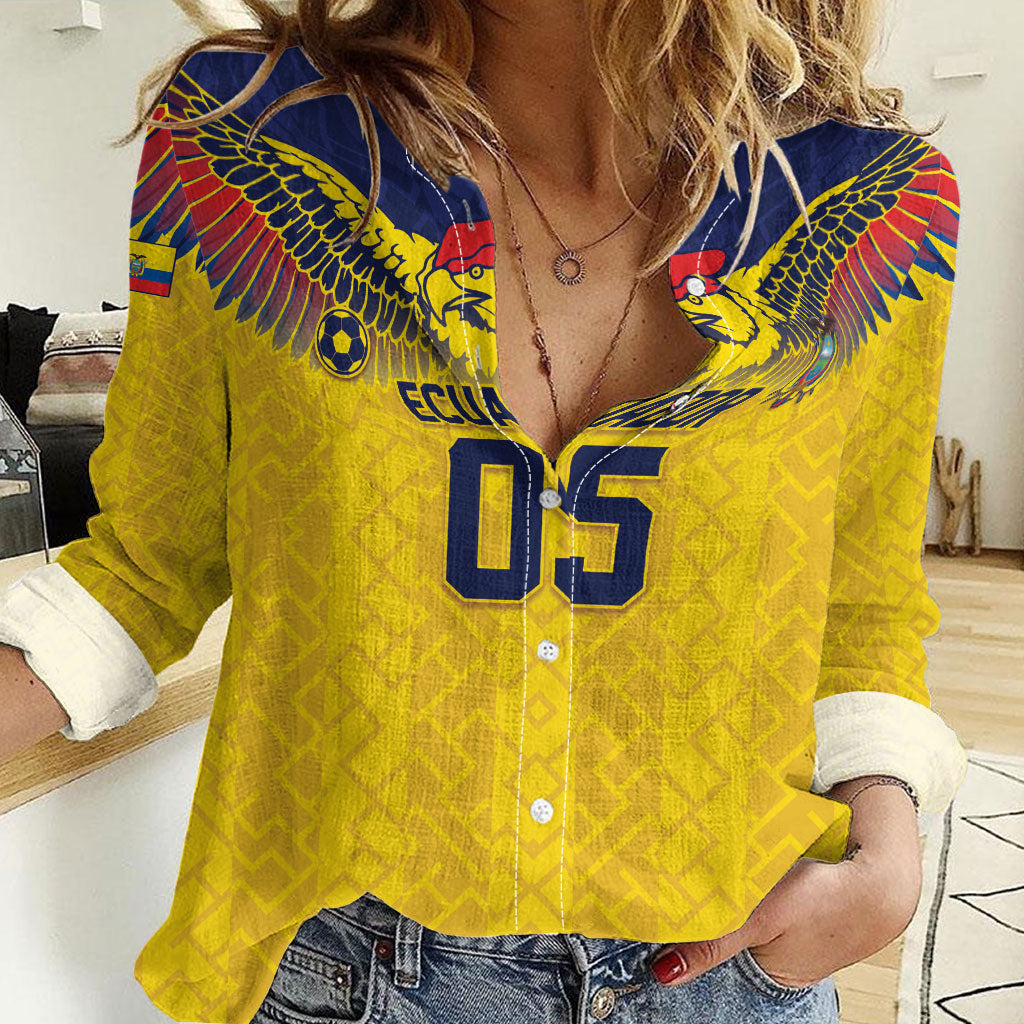 Custom Ecuador Football Women Casual Shirt Andean Condor Unique Style