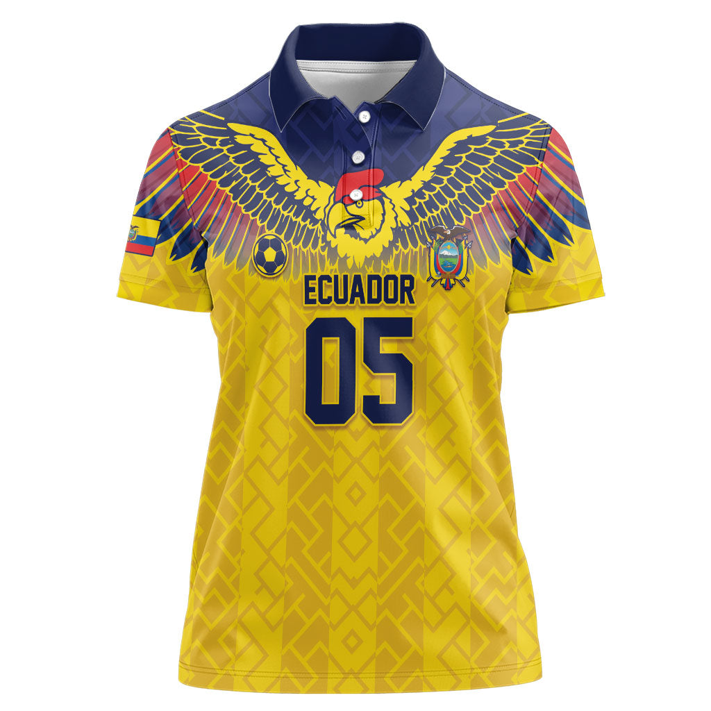 Custom Ecuador Football Women Polo Shirt Andean Condor Unique Style