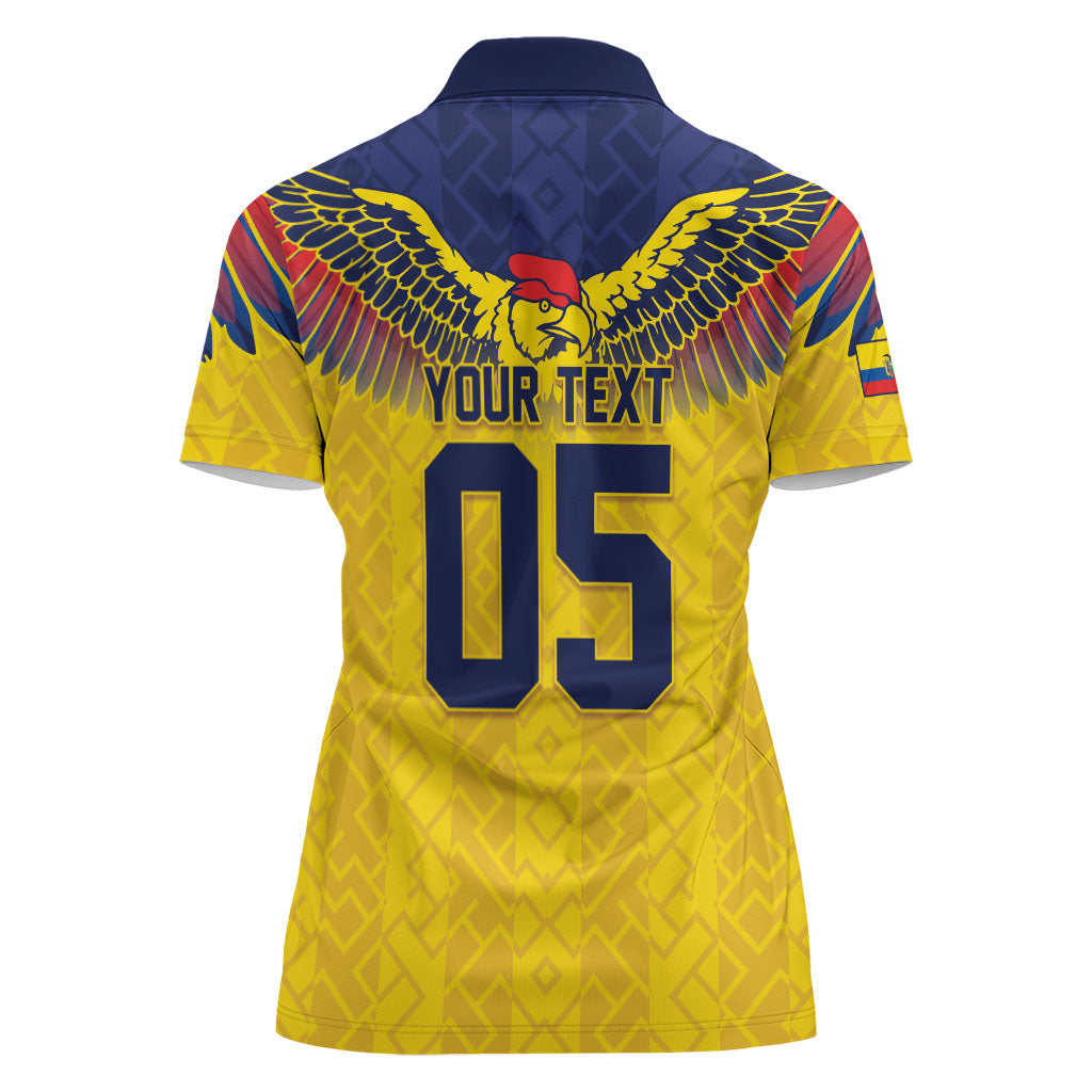 Custom Ecuador Football Women Polo Shirt Andean Condor Unique Style