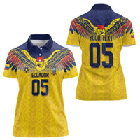 Custom Ecuador Football Women Polo Shirt Andean Condor Unique Style