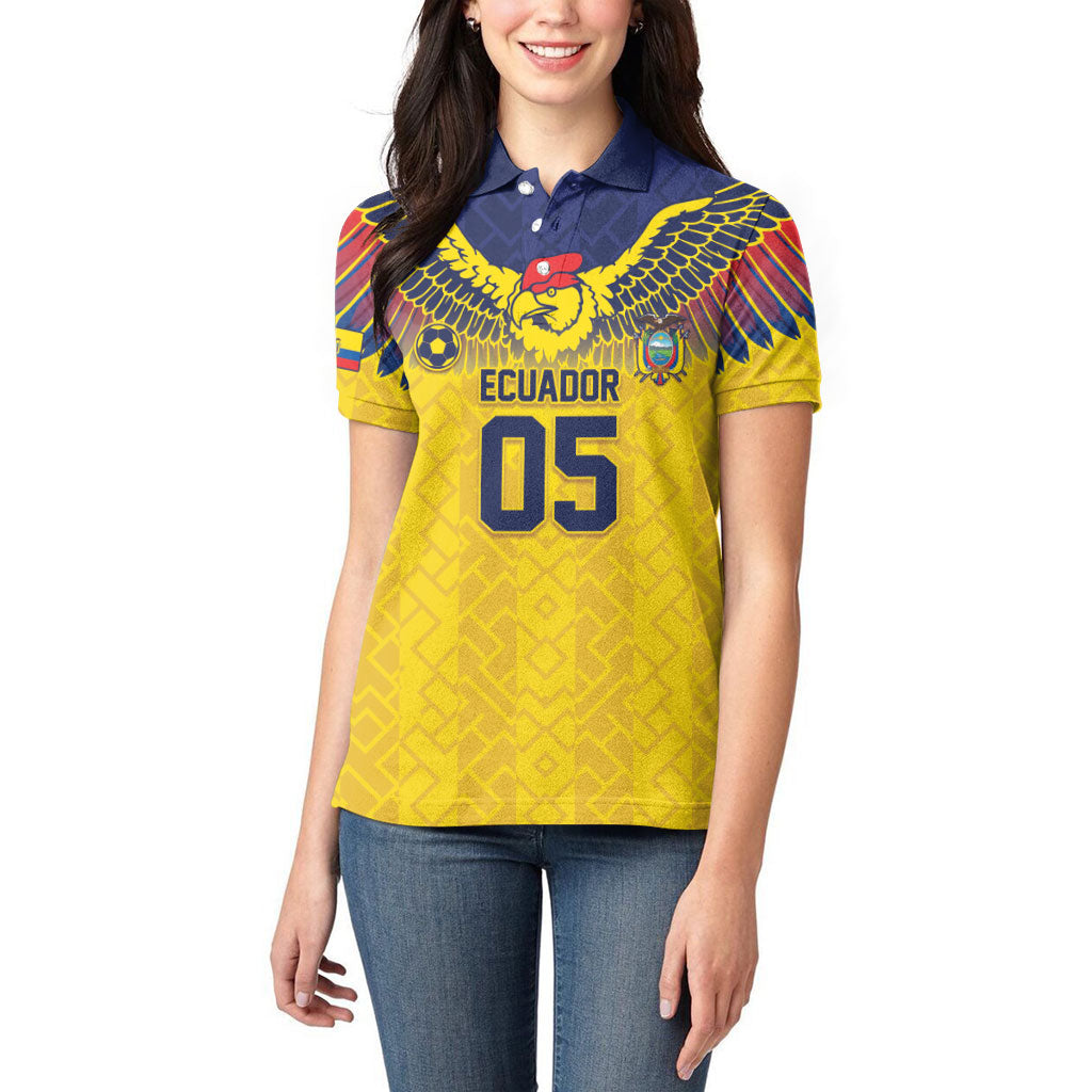 Custom Ecuador Football Women Polo Shirt Andean Condor Unique Style