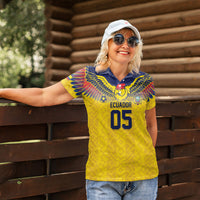 Custom Ecuador Football Women Polo Shirt Andean Condor Unique Style