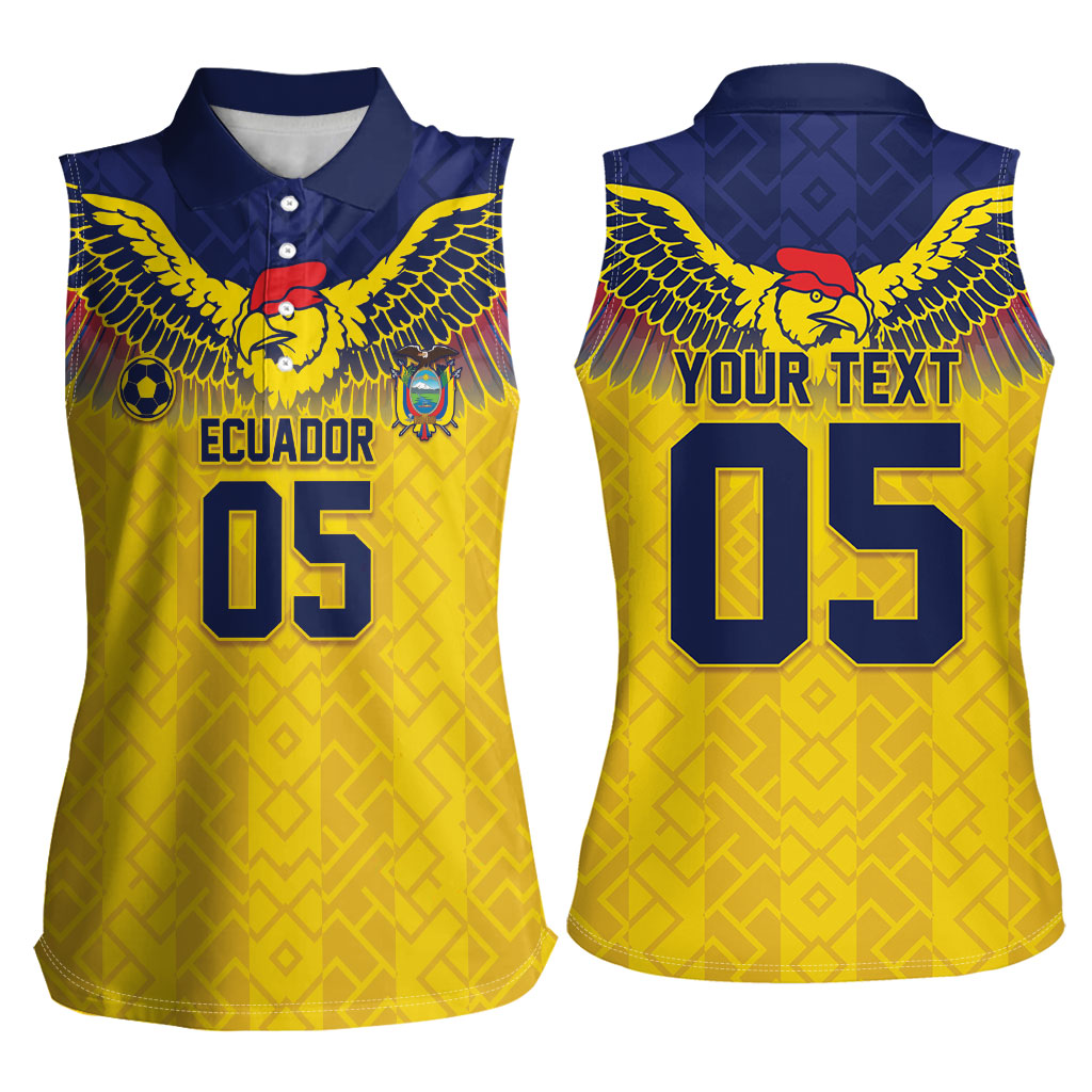 Custom Ecuador Football Women Sleeveless Polo Shirt Andean Condor Unique Style