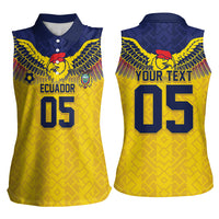 Custom Ecuador Football Women Sleeveless Polo Shirt Andean Condor Unique Style