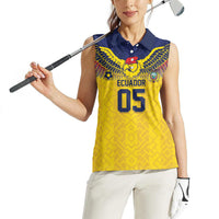 Custom Ecuador Football Women Sleeveless Polo Shirt Andean Condor Unique Style