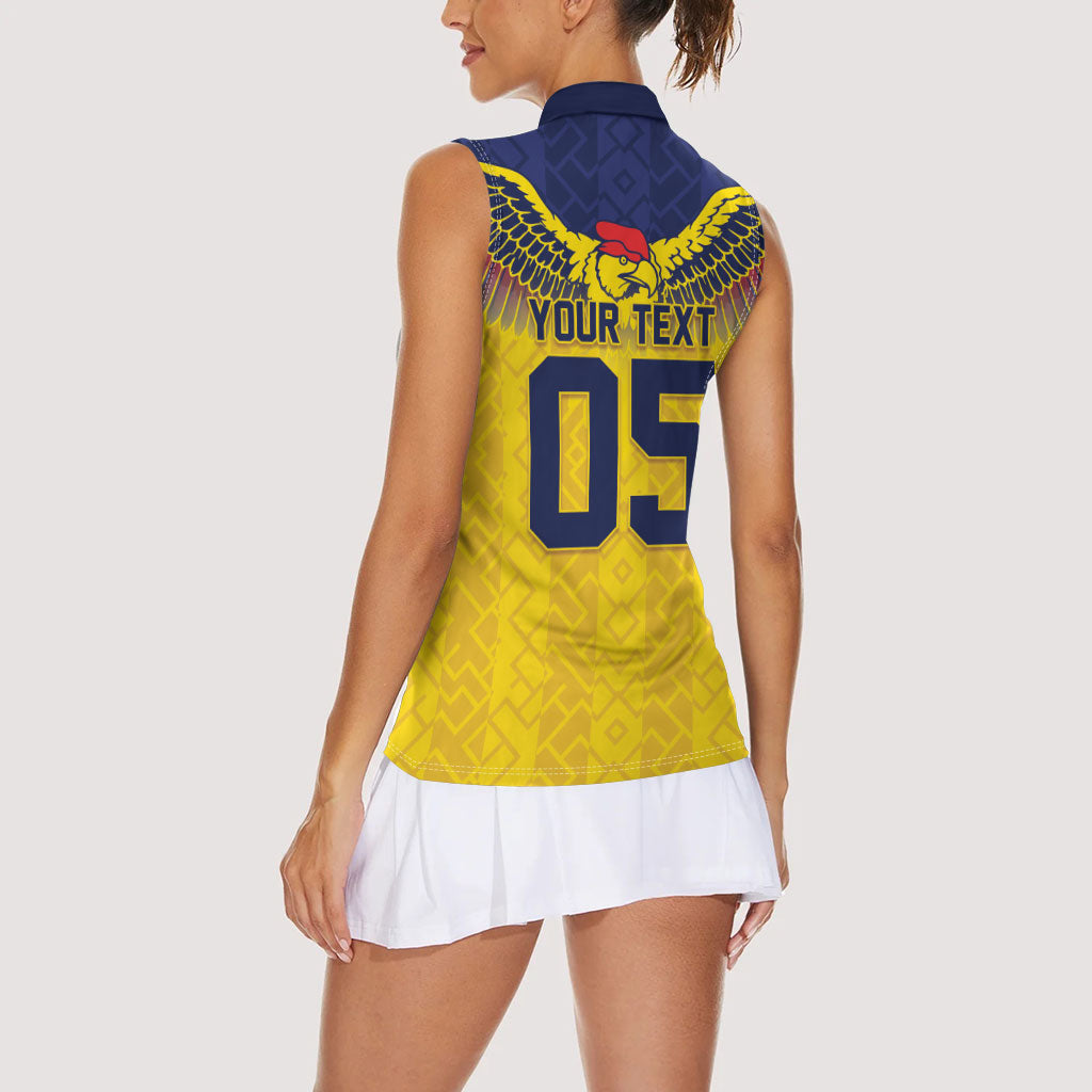 Custom Ecuador Football Women Sleeveless Polo Shirt Andean Condor Unique Style