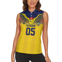 Custom Ecuador Football Women Sleeveless Polo Shirt Andean Condor Unique Style