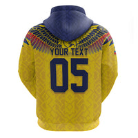 Custom Ecuador Football Zip Hoodie Andean Condor Unique Style