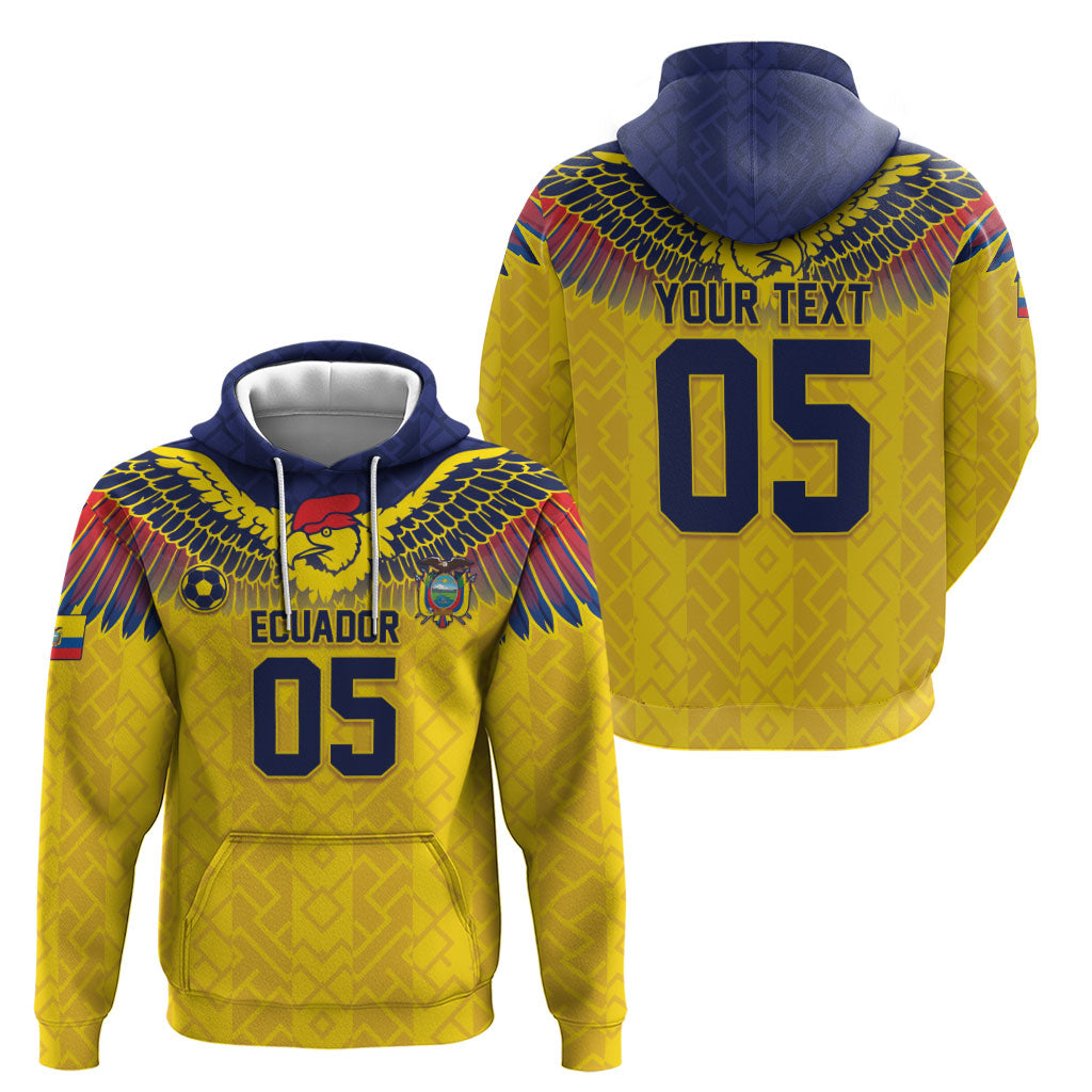 Custom Ecuador Football Zip Hoodie Andean Condor Unique Style