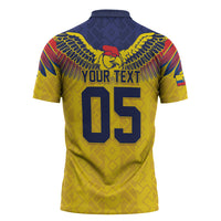 Custom Ecuador Football Zipper Polo Shirt Andean Condor Unique Style