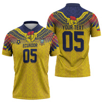 Custom Ecuador Football Zipper Polo Shirt Andean Condor Unique Style