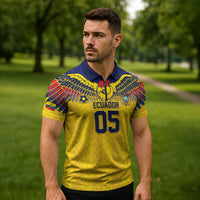 Custom Ecuador Football Zipper Polo Shirt Andean Condor Unique Style