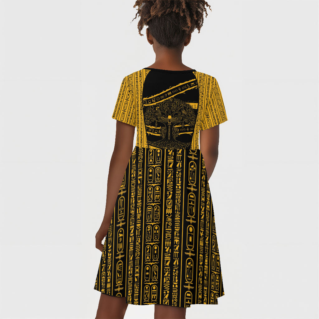 Egypt Tree Of Life Kid Short Sleeve Dress The Fig In Ancient Egyptian