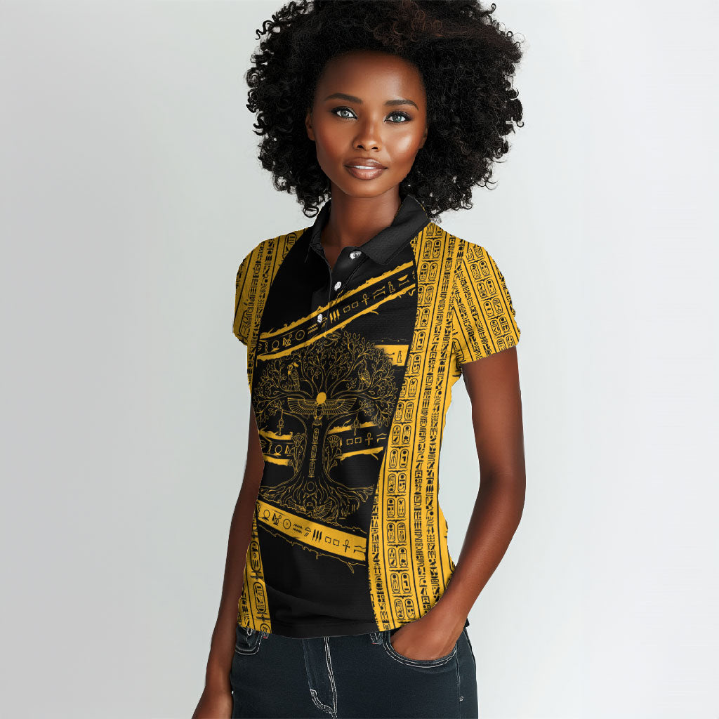 Egypt Tree Of Life Women Polo Shirt The Fig In Ancient Egyptian