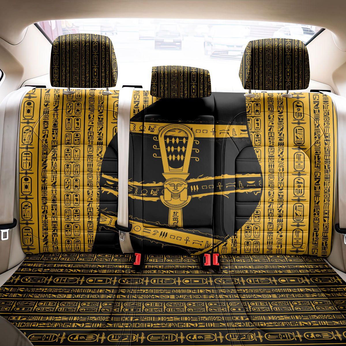 Egypt Sistrum Back Car Seat Cover Ancient Mythology Sacred Rattling Instrument