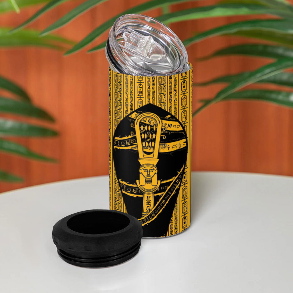 Egypt Sistrum 4 in 1 Can Cooler Tumbler Ancient Mythology Sacred Rattling Instrument