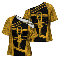 Egypt Sistrum Cross Shoulder Shirt Ancient Mythology Sacred Rattling Instrument
