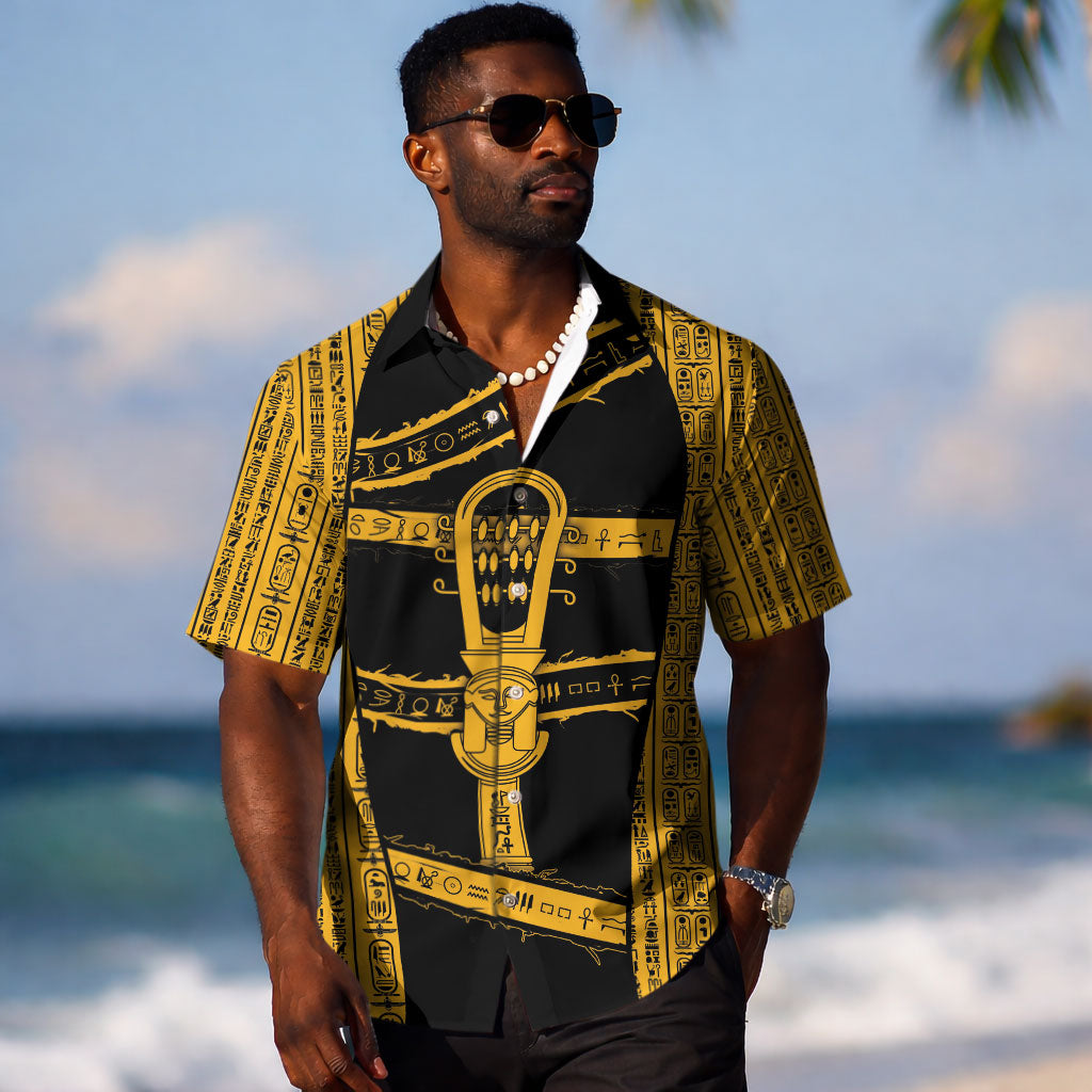 Egypt Sistrum Hawaiian Shirt Ancient Mythology Sacred Rattling Instrument DT05