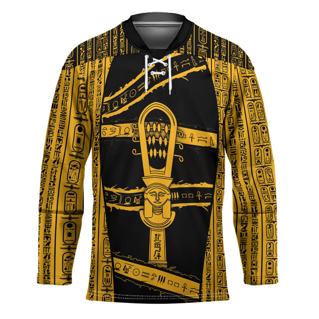 Egypt Sistrum Hockey Jersey Ancient Mythology Sacred Rattling Instrument